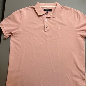 Rag and Bone Men’s Polo Shirt, Size XL/TG, light pink